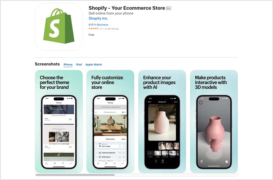 The 'Shopify' app.