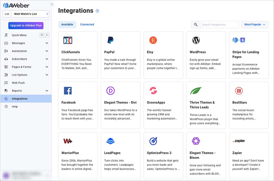 The Aweber integrations library.