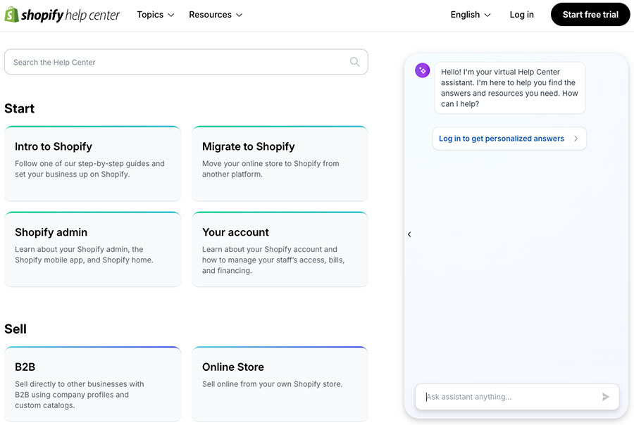 Shopify help center.