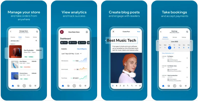 The Wix Owner app in the Google Play Store.
