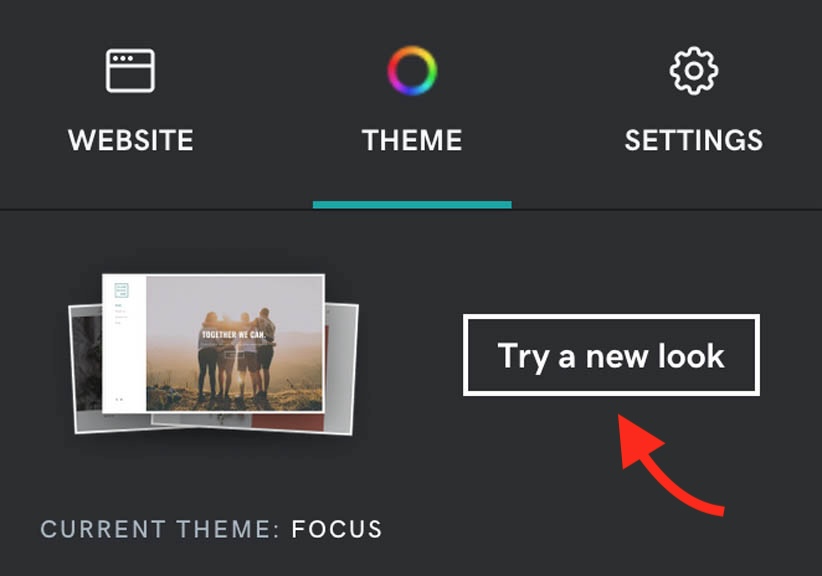 GoDaddy's 'Try a new look' option