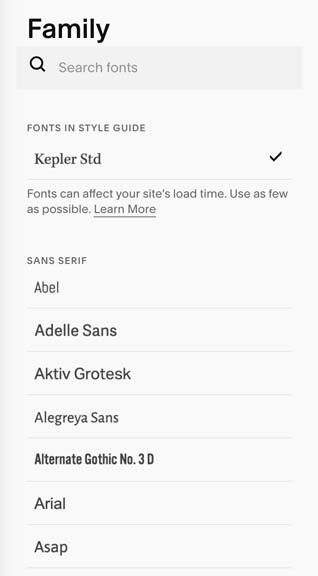 Applying fonts in Squarespace