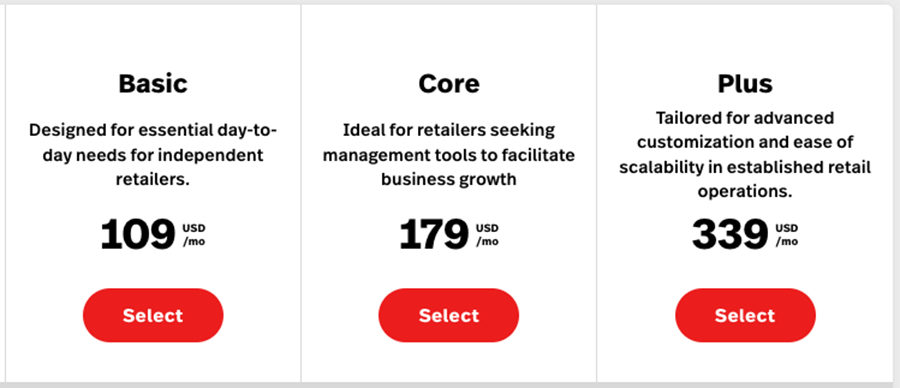Lightspeed retail POS pricing plans