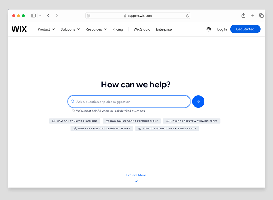 Wix help center