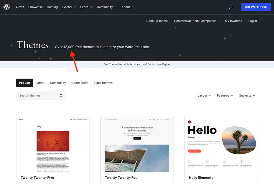 WordPress theme directory