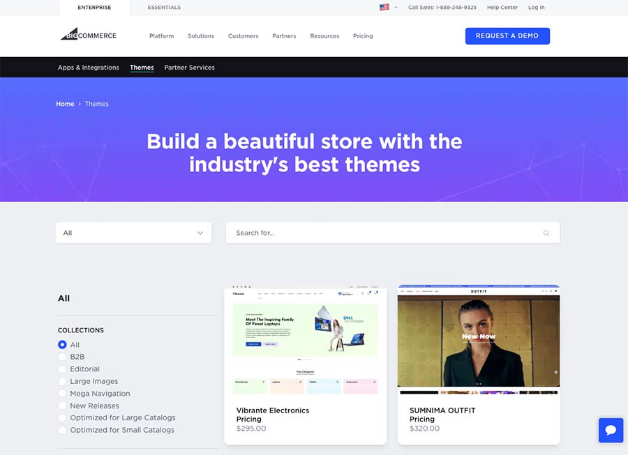 The BigCommere theme store