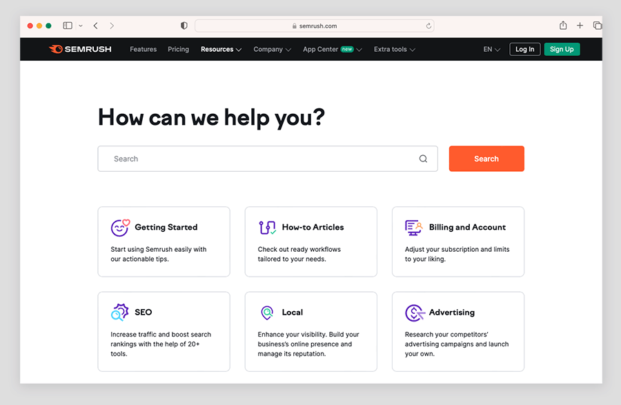 Semrush's help center