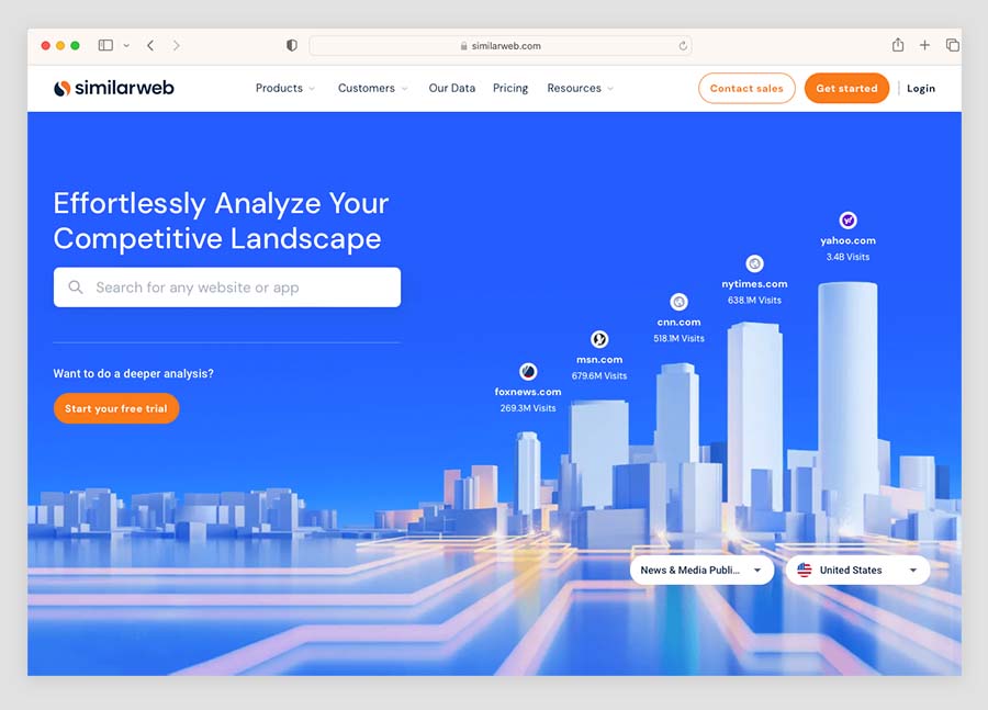The Similarweb home page
