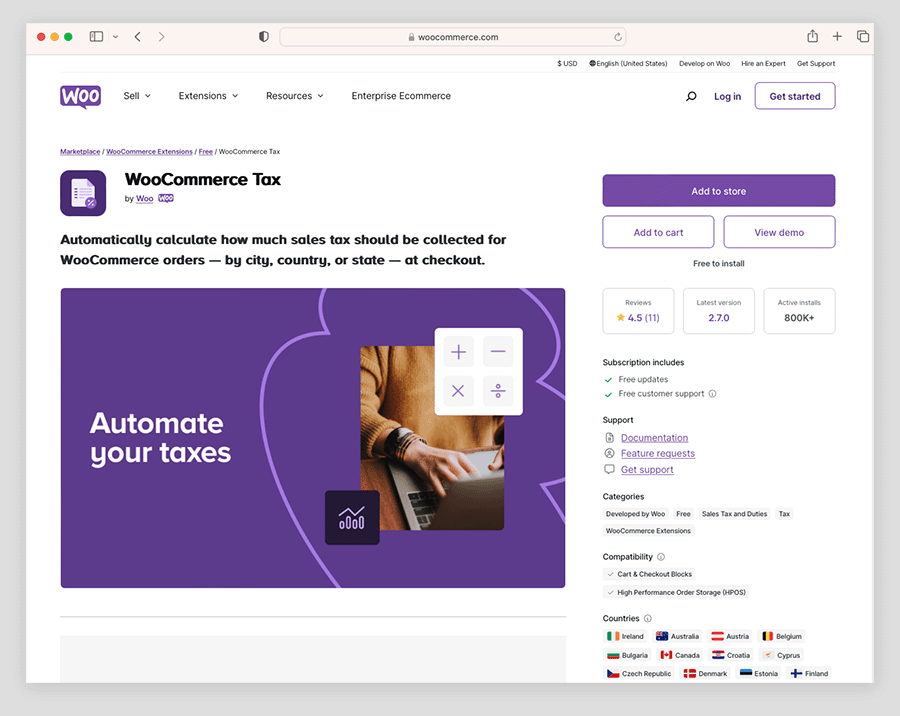 The 'WooCommerce Tax' plugin