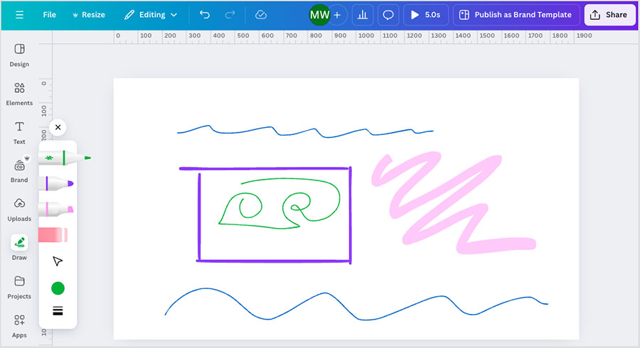 Drawing in Canva