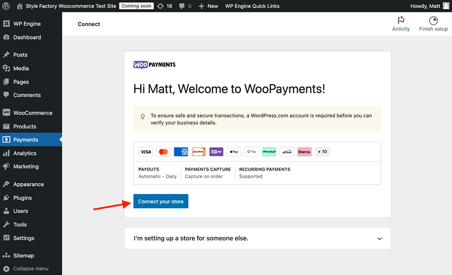 Installing WooPayments to a WordPress / WooCommerce store