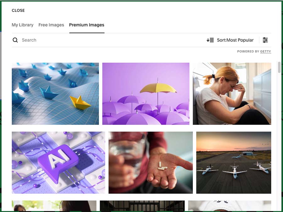 Sourcing stock images in Squarespace