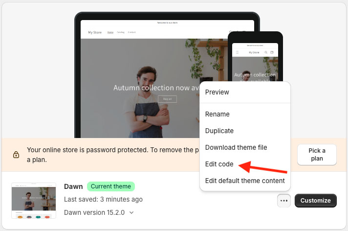 Accessing theme code in Shopify