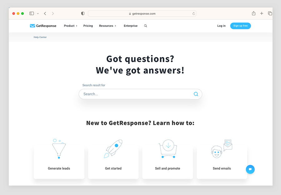 GetResponse's help center