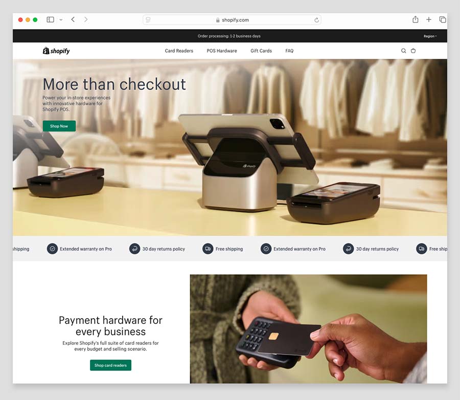 Shopify's 'Point of Sale' hardware store