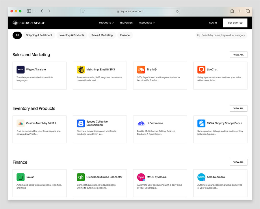Squarespace extensions library