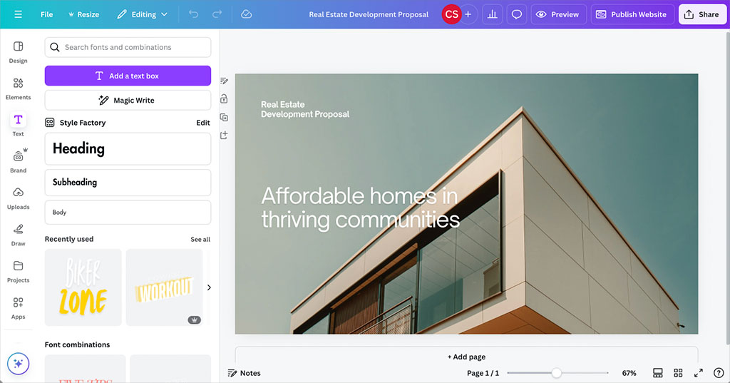 The Canva platform