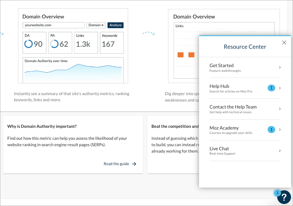 Accessing Moz customer support