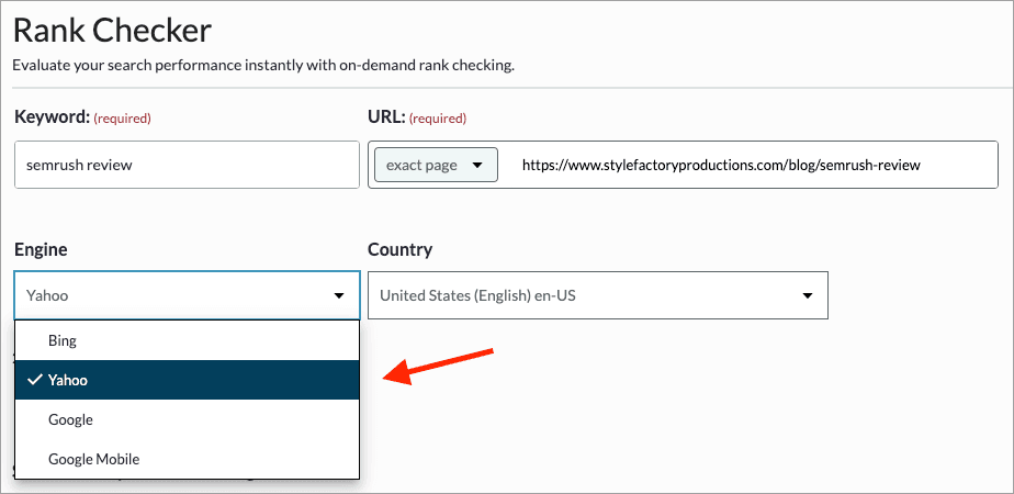 The on-demand rank checker in Moz