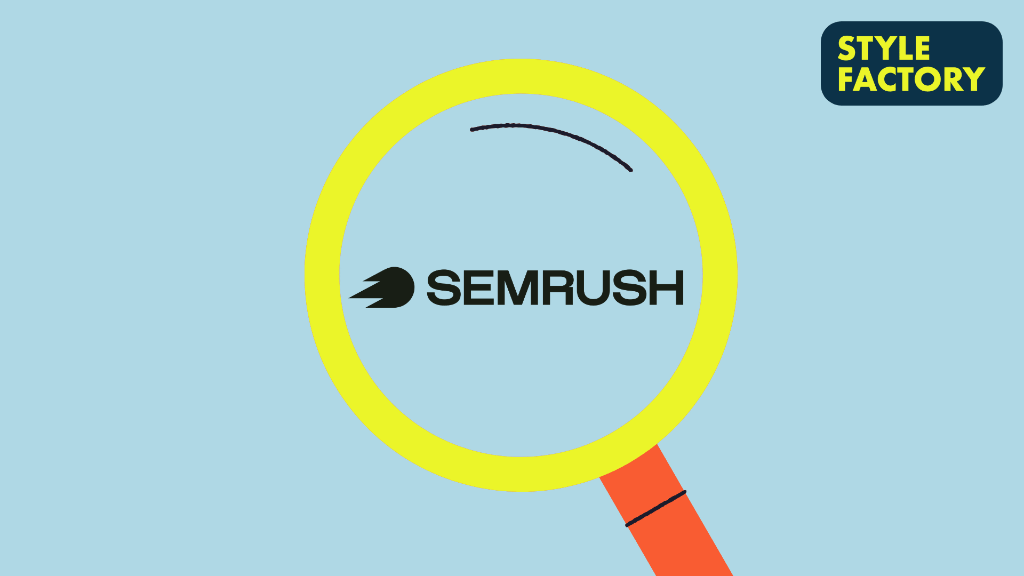 How to do keyword research with Semrush (image of the Semrush logo and a magnifying glass)