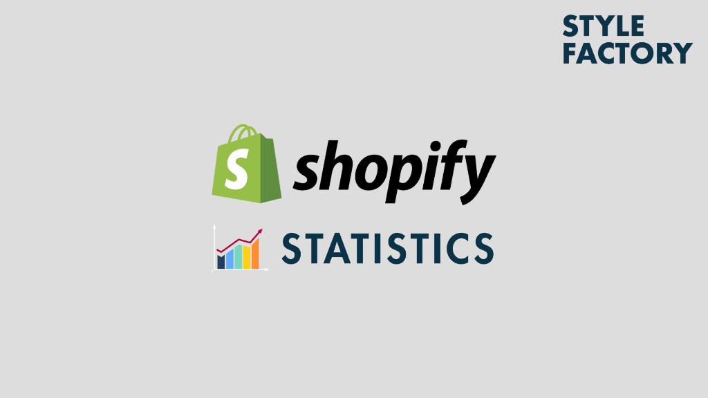 'Shopify Statistics' - the Shopify logo and a bar chart graphic on a light grey background.