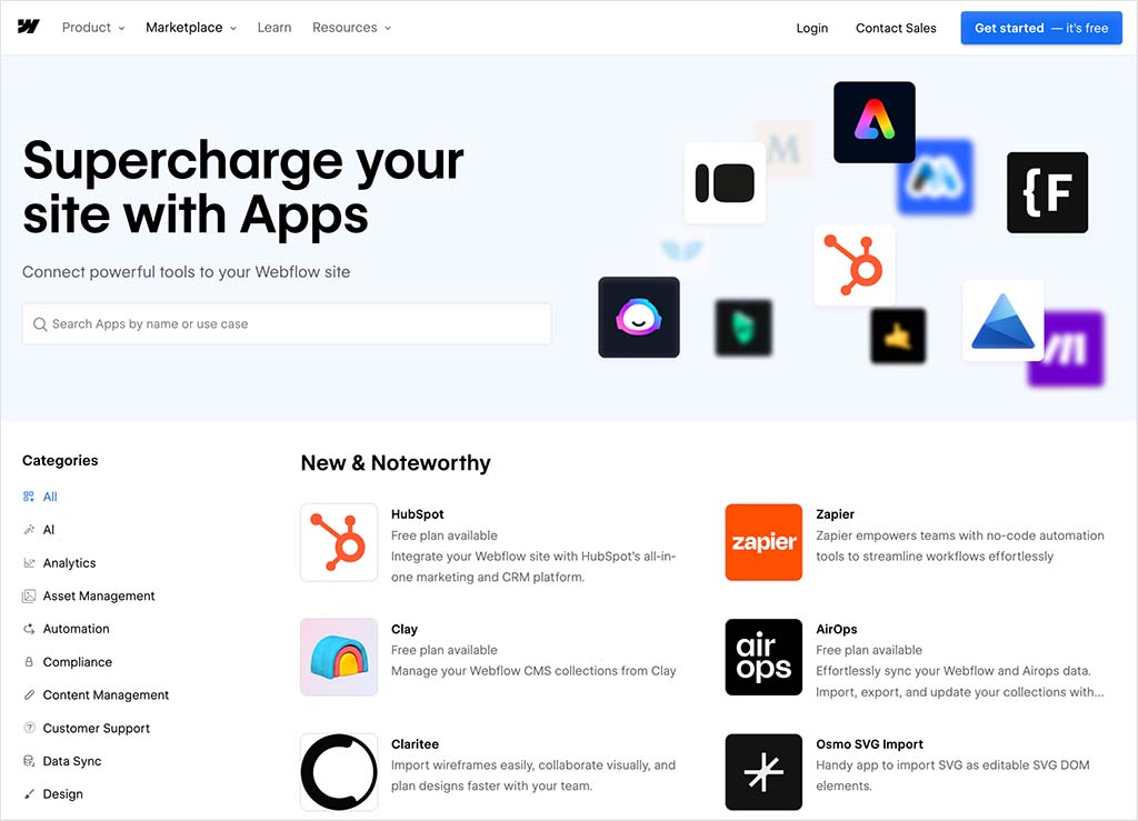 Webflow integrations