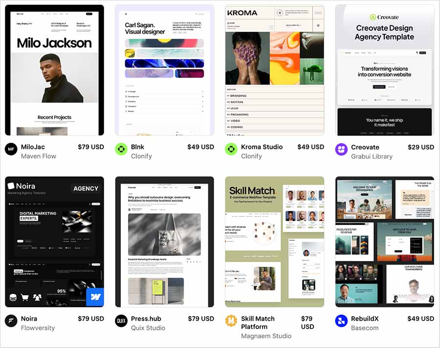WEbflow templates