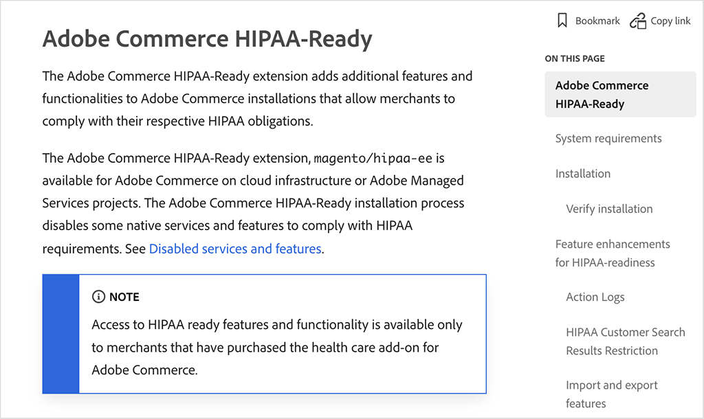 Adobe Commerce provides businesses in regulated industries with full control over compliance and security, including HIPAA-ready solutions for secure healthcare data management