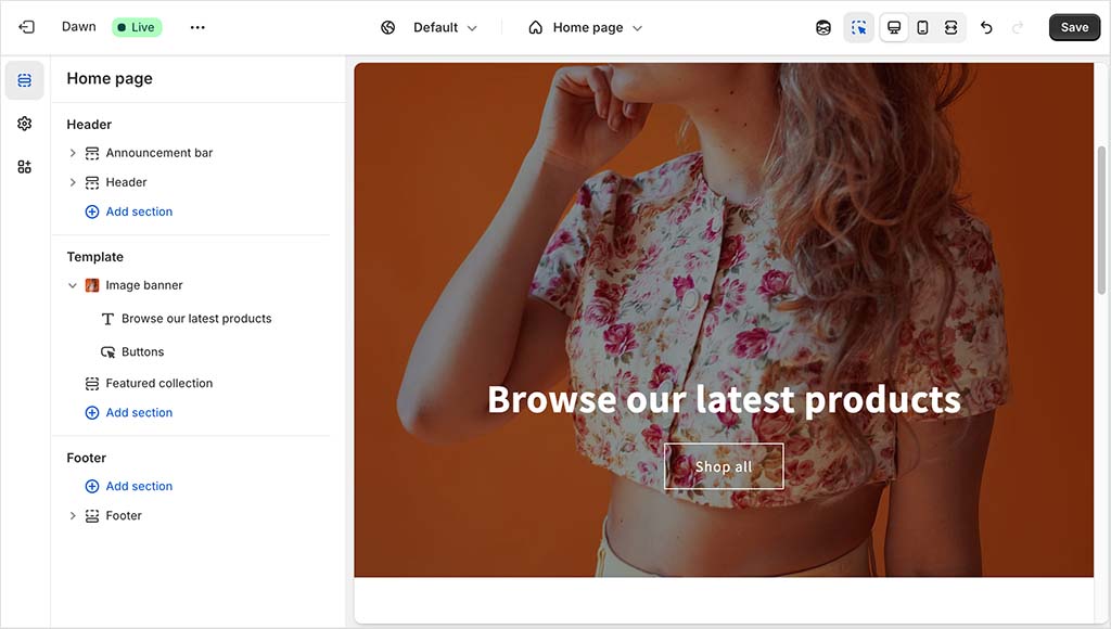 Editing a Shopify template