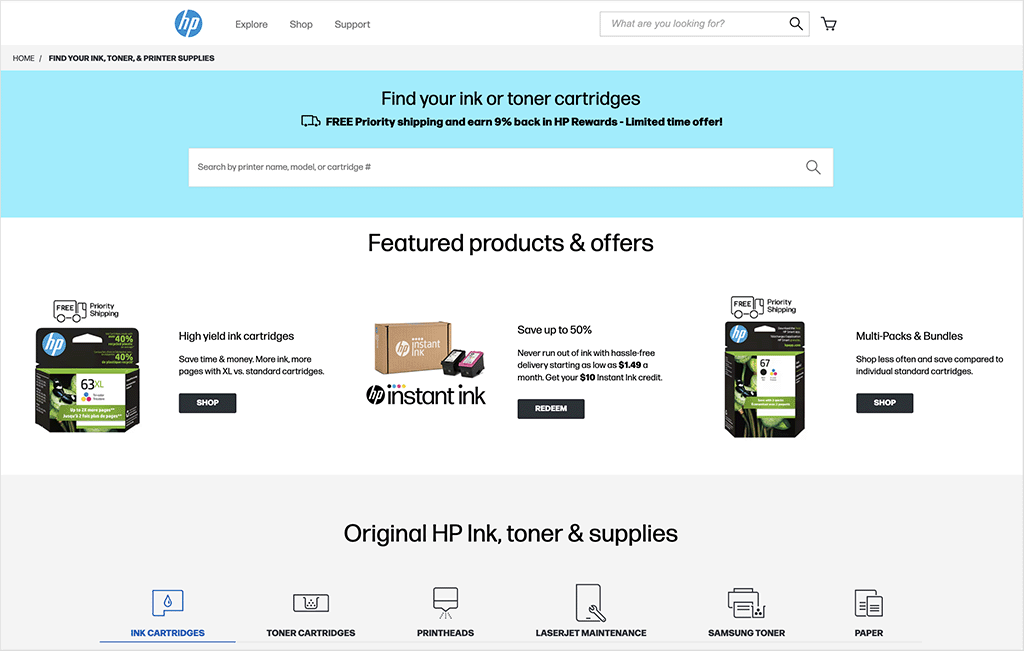 The HP website