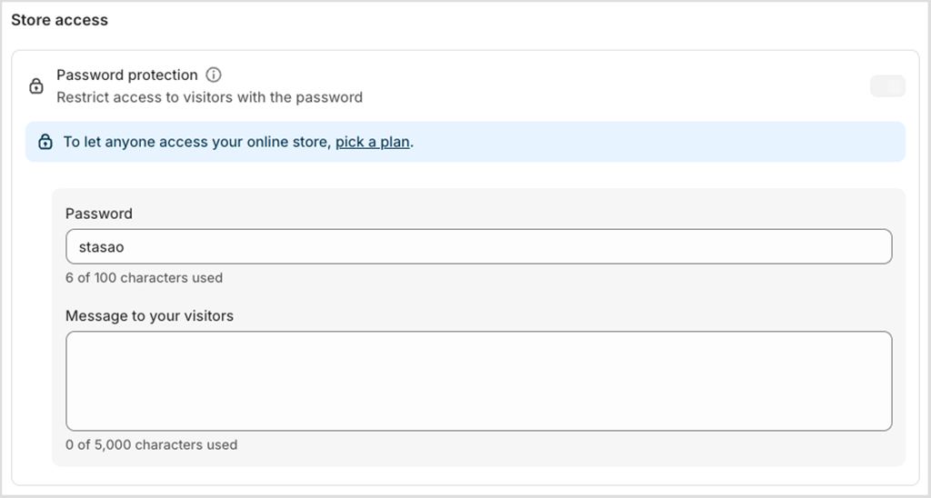 Removing password protection to launch your Shopify store