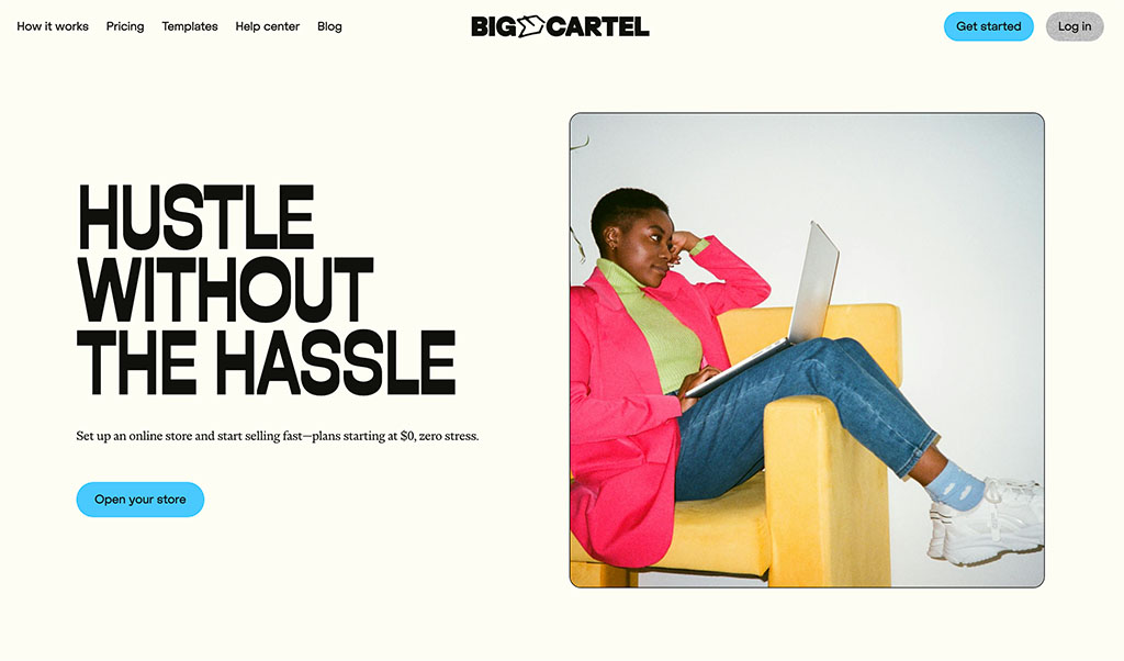 Big Cartel home page