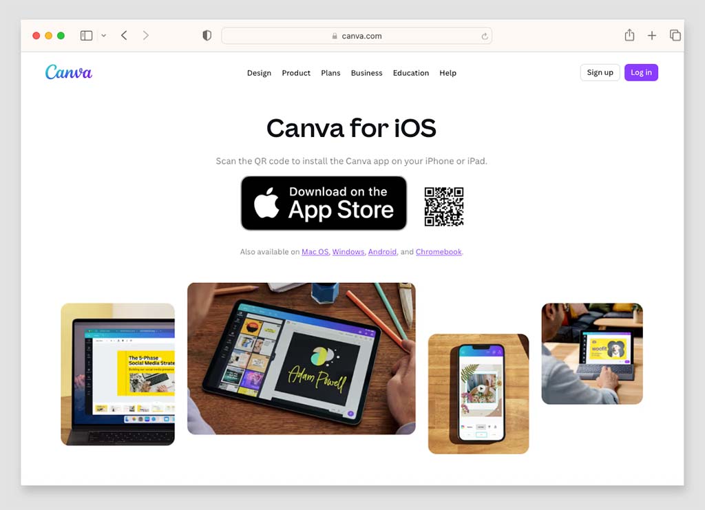 The Canva iOS app.