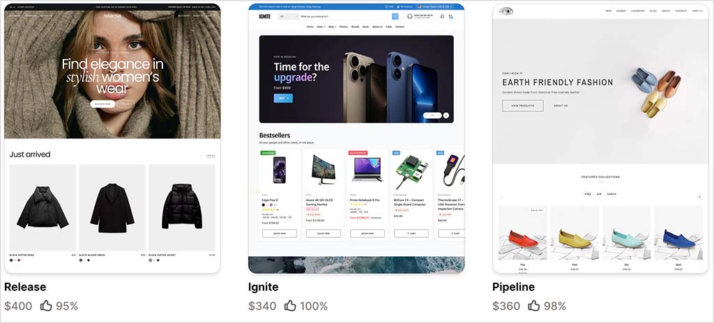 Shopify themes — you can customize these extensively