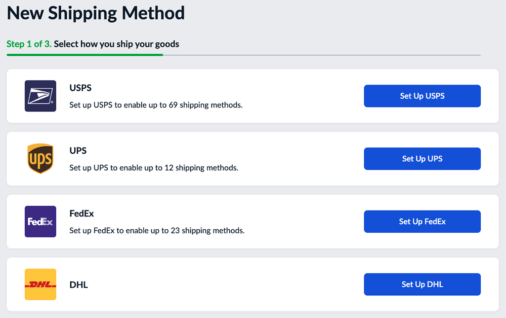 Setting up shipping methods in Ecwid