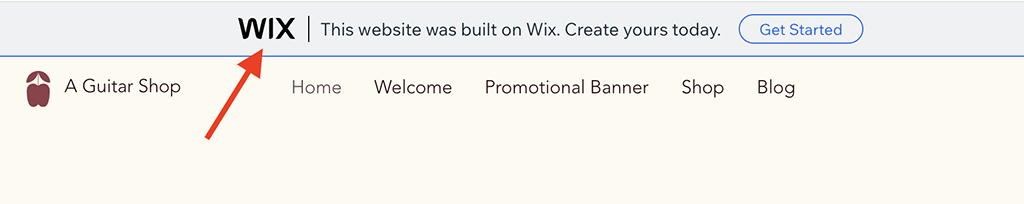 The Wix free plan features very prominent Wix advertising