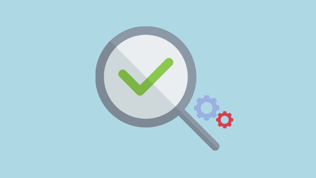 How to do an SEO audit — image of a magnifying glass and some cogs