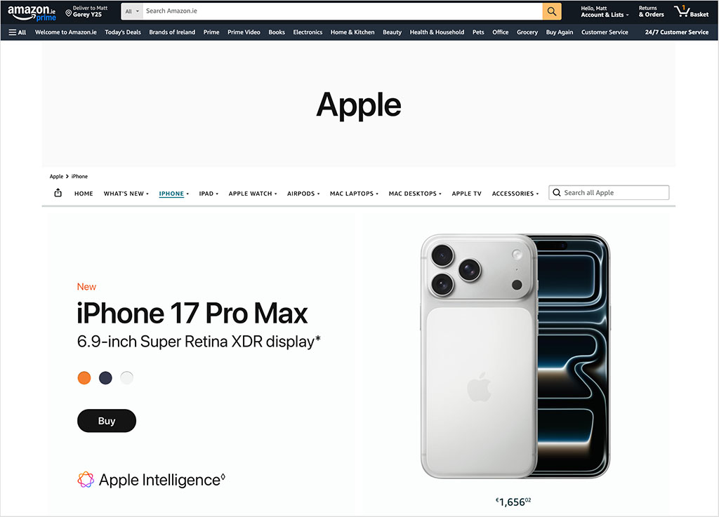 The Apple store on Amazon