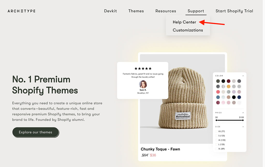 Third-party Shopify theme developer help website