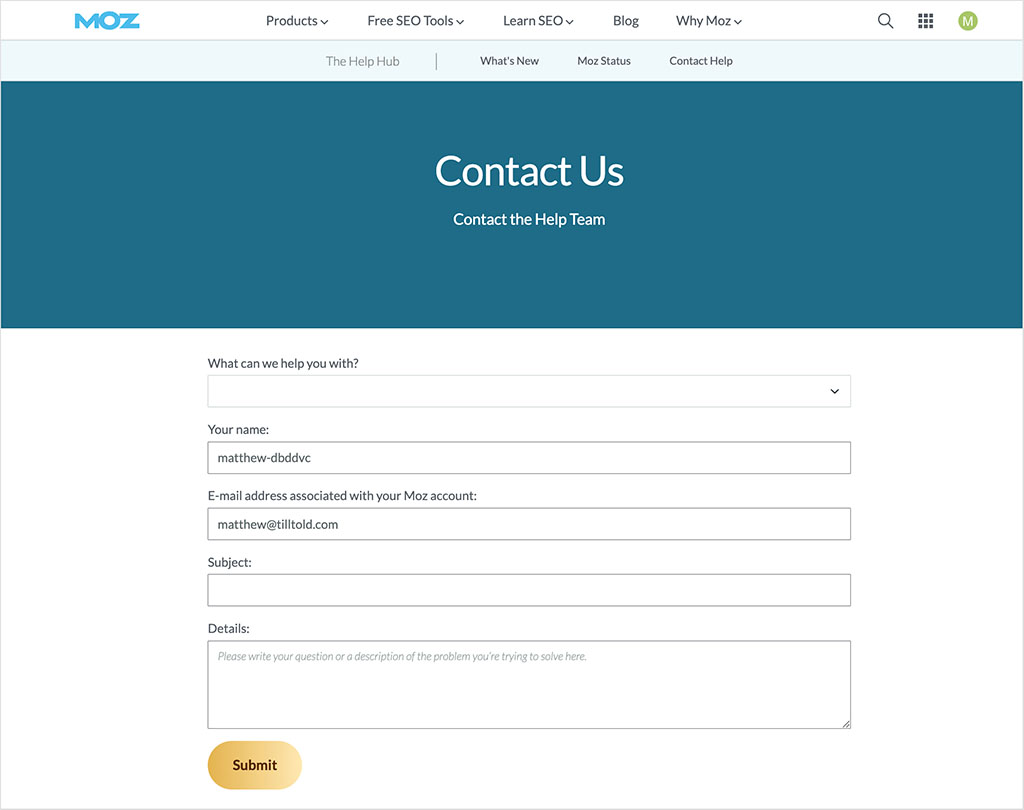 Moz customer support