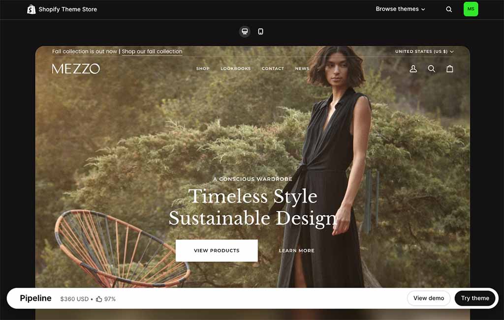 The Pipeline theme for Shopify