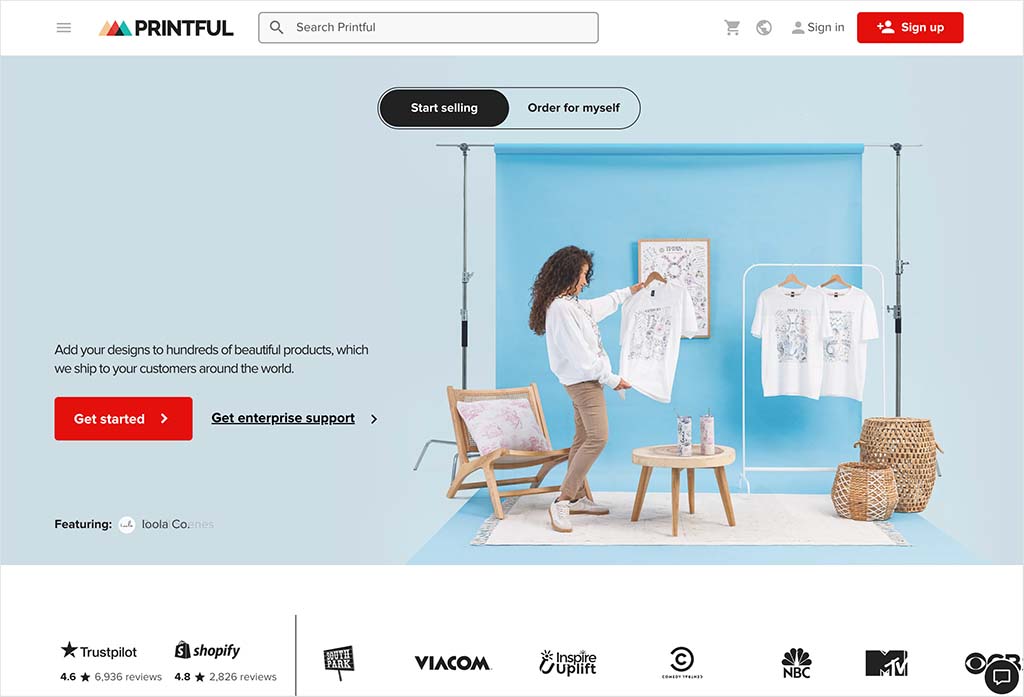 Printful home page