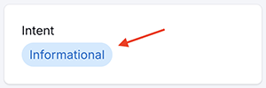 Keyword intent in Semrush