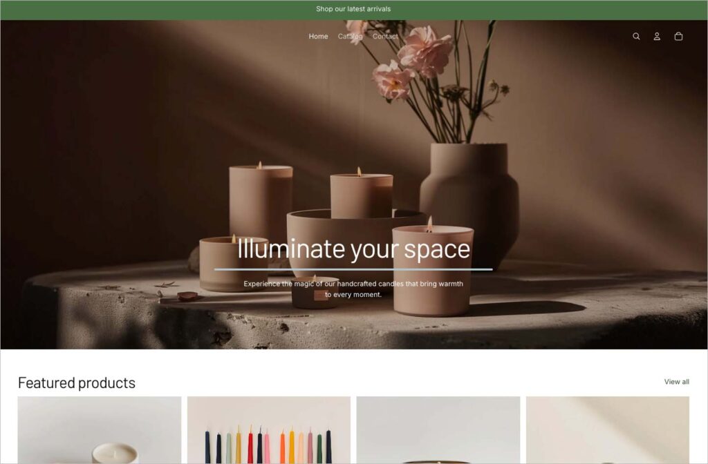 A Shopify-AI generated storefront