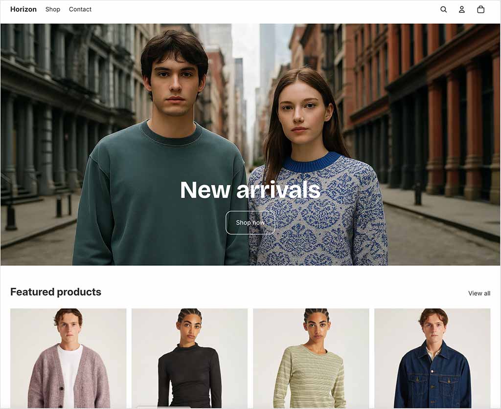 Example of a Shopify theme ('Horizon').