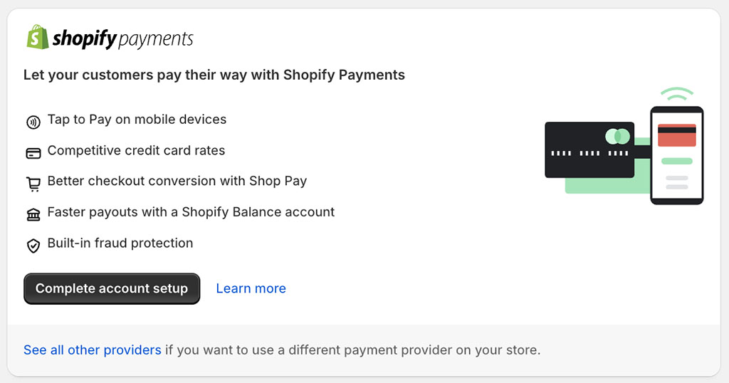 Setting up Shopify Payments