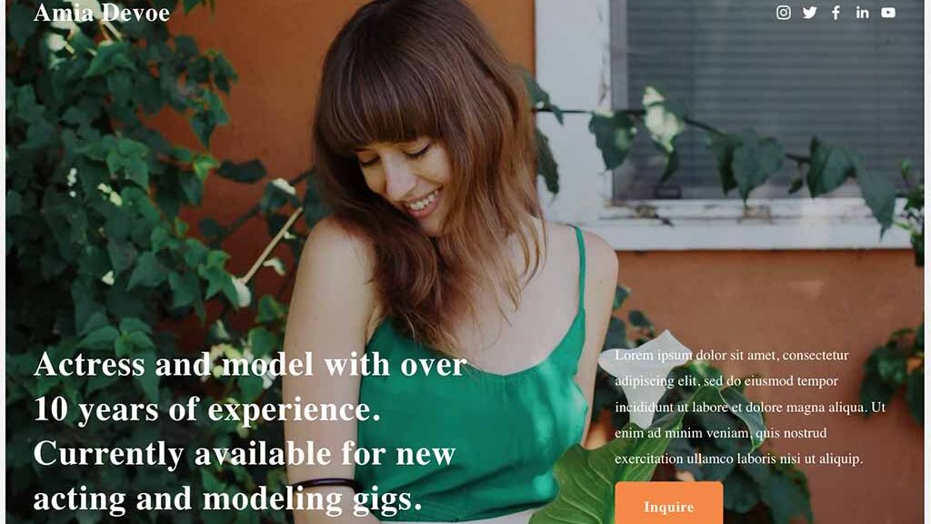 Example of a Squarespace template