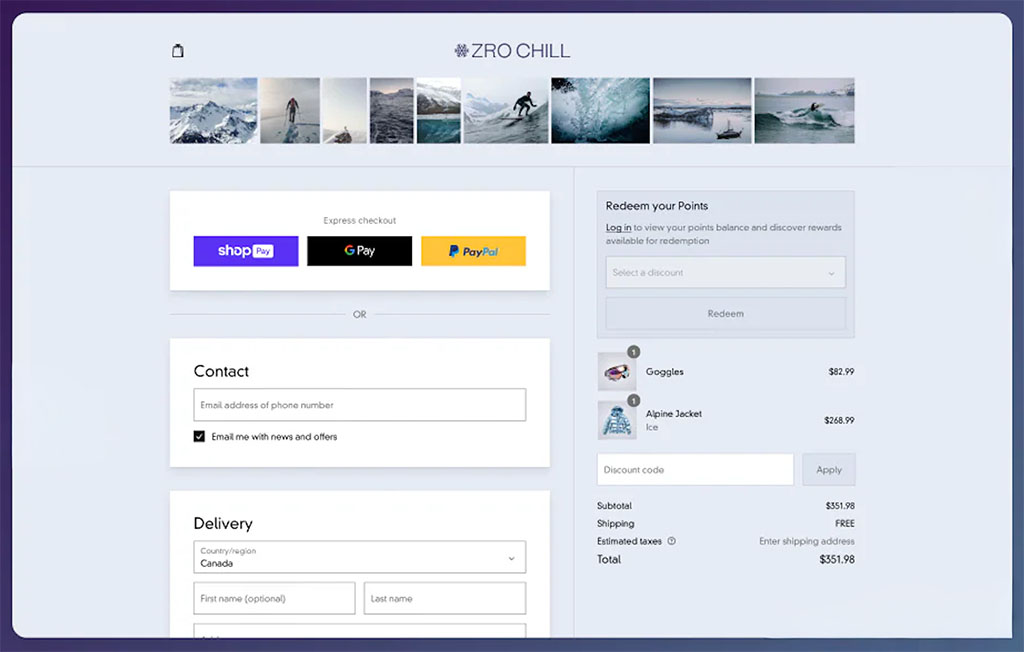 Shopify's drag-and-drop checkout editor