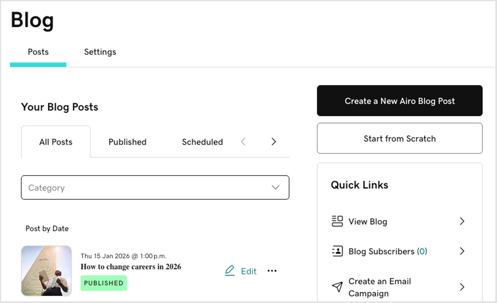 Blogging in GoDaddy