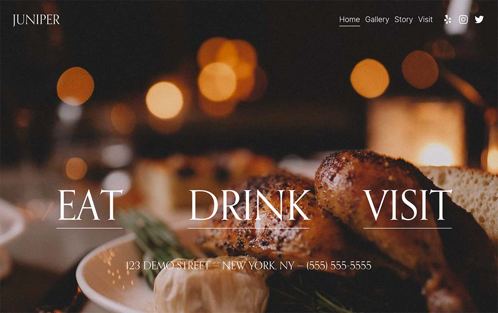 Squarespace 'Juniper' template
